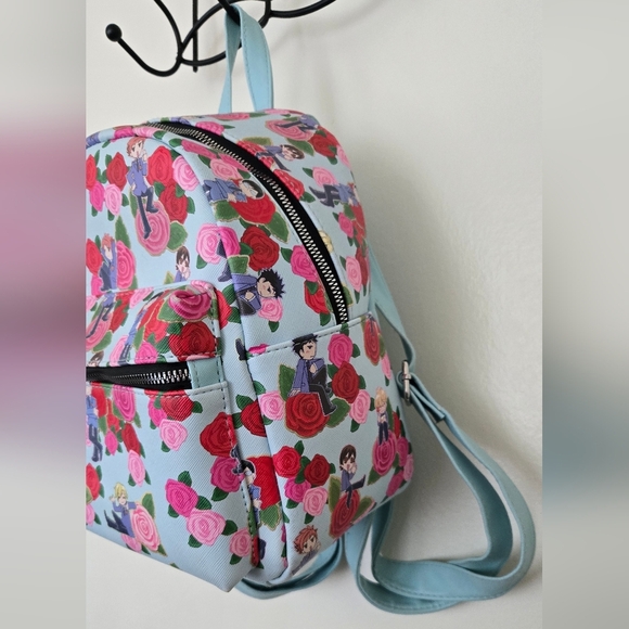 Ouran High School Host Club Light Blue Mini Backpack Blue Floral Character - Picture 5 of 9